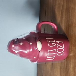 Rae Dunn "Let's Get Cozy" gnome‎ mug with lid